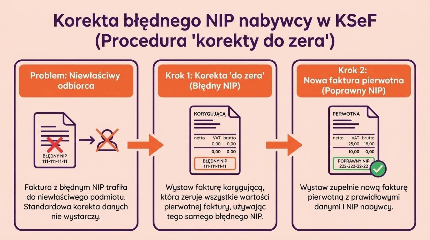 procedura korekty blednego nip nabywcy w ksef do zera